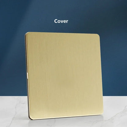 Wall Light Toggle Switch Gold Stainless Steel Panel 1-4 Gang 2 Way Switch EU Socket For Home